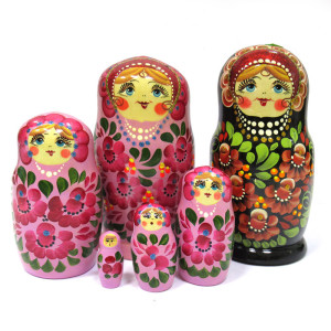 Матрешка "Цветы" 5 мест №712-28M