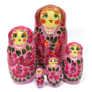 Матрешка "Цветы" 5 мест №712-28M