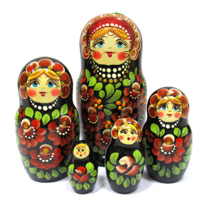 Матрешка "Цветы" 5 мест №712-28M