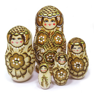 Матрешка "Цветы" 5 мест №712-33M