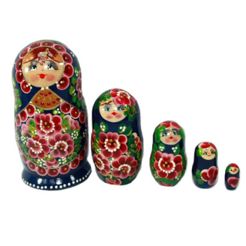 Матрешка "Цветы" 5 мест №710-3М