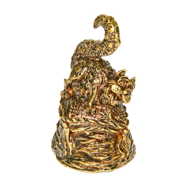 Колокольчик из бронзы "Толстый кот на подушке" №K0025 Колокольчик из бронзы "Толстый кот на подушке" №K0025