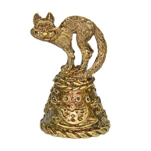 Колокольчик из бронзы "Кот спина дугой" №K0030