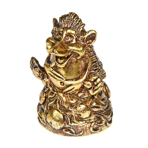 Колокольчик из бронзы "Ёж с яблоками" №K0042