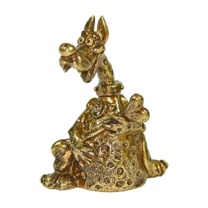 Колокольчик из бронзы "Дог с костью" №K0063