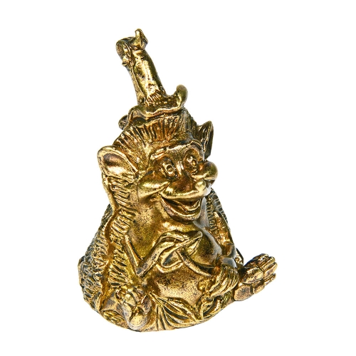 Колокольчик из бронзы "Ёж с грибом на шляпе " №K0077