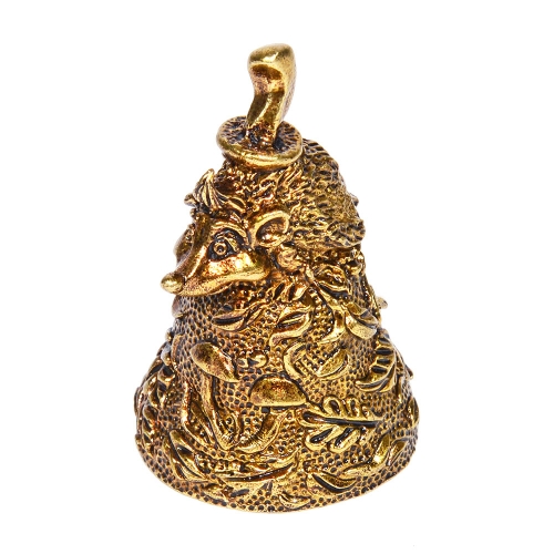 Колокольчик из бронзы "Ёж с грибом на шляпе " №K0078