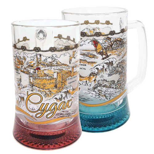 Бокал пивной стеклянный 0,5 л "Судак" №1008-4