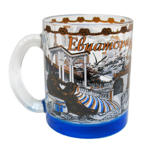 Кружка стеклянная чайная "Евпатория" №1208-6