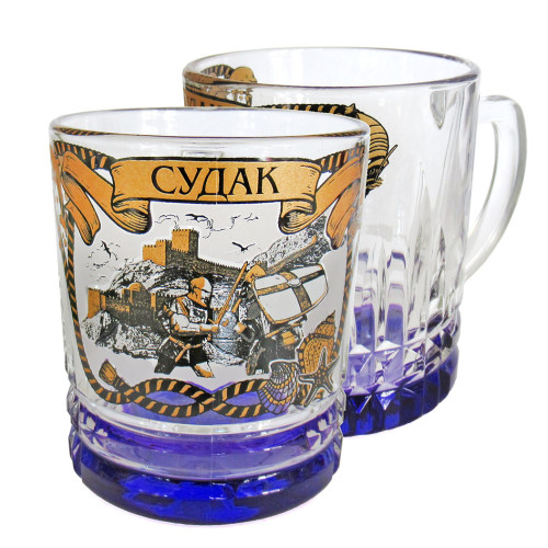 кружка стеклянная венеция 200мл. стеклянная кружка с видами крыма. кружка судак. бокал пивной 500 мл пинта. кружка судак.