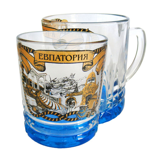 Кружка стеклянная Венеция "Евпатория" №2028-6