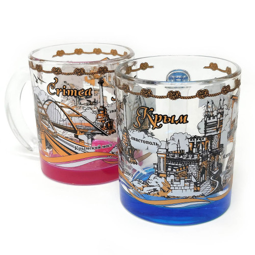 Кружка стеклянная чайная "Крым" №1208-2