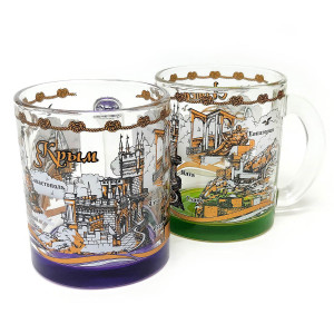 Кружка стеклянная чайная "Крым" №1208-2