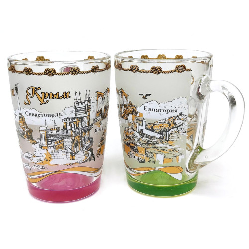 Кружка стеклянная "Крым" №1334-2