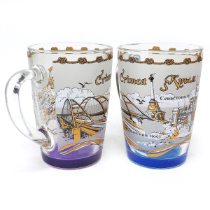 Кружка стеклянная "Крым" №1334-2