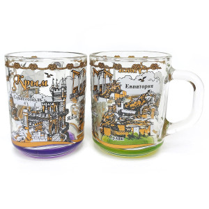 Кружка стеклянная "Крым" №1335-2