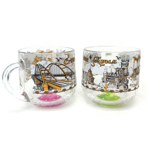 Кружка стеклянная круглая "Крым" №2022-2