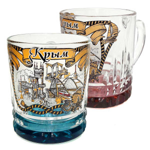 Кружка стеклянная Венеция "Крым" №2028-2