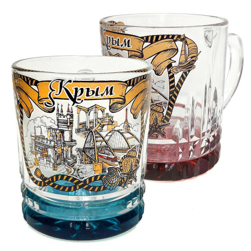 Кружка стеклянная Венеция "Крым" №2028-2