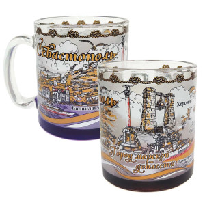 Кружка стеклянная чайная "Севастополь" №1208-3