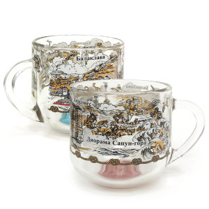 Кружка стеклянная круглая "Севастополь" №2022-3