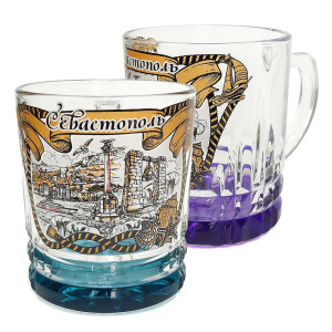 Кружка стеклянная Венеция "Севастополь" №2028-3