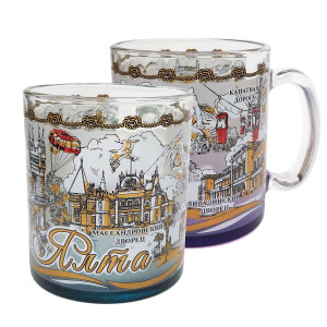 Кружка стеклянная чайная "Ялта" №1208-5