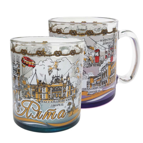 Кружка стеклянная чайная "Ялта" №1208-5