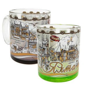 Кружка стеклянная чайная "Ялта" №1208-5