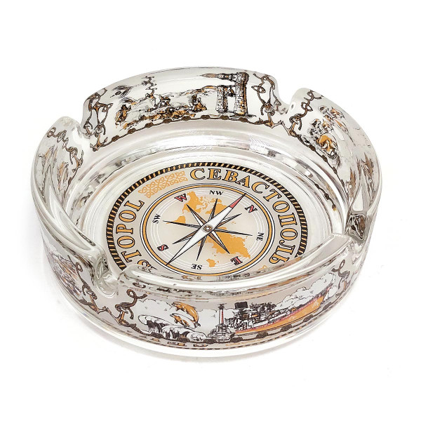 Пепельница стеклянная "Севастопоь" №1015-3 Пепельница стеклянная "Севастопоь" №1015-3