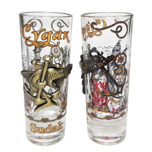 Стопка стеклянная "Судак. Акула" №1140-18