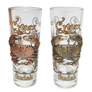 Стопка стеклянная "Краб. Судак" №1140-7