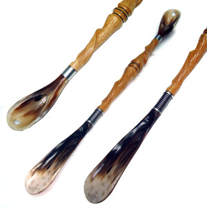 Ложка для обуви из ольхи и бычьего рога с пружиной №3903