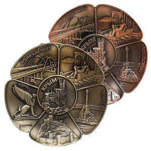 Магнит из металла цветок "Крым" №5828