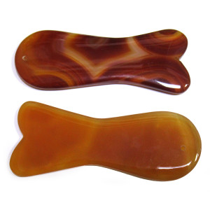 Скребок-массажер гуаша для лица из камня №MU-44