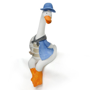Фигурка из поликерамики "Гусь сидит" №01036-7