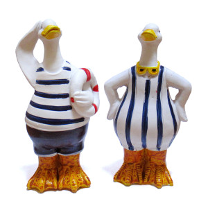 Фигурка из поликерамики "Гусь-моряк" №12006