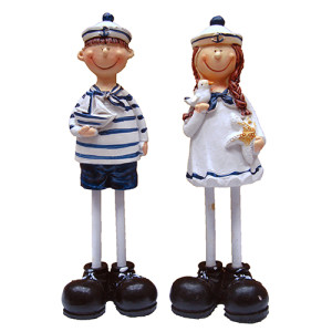 Комплект фигурок из поликерамики "Морячок и морячка" №MA12002