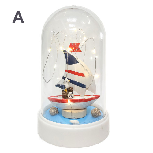 Кораблик в сфере с подсветкой №A004S