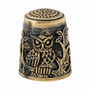 Наперсток из бронзы "Сова в лесу" №1472-1