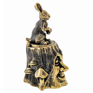 Наперсток из бронзы "Пень с Зайцем Степашкой" №1507