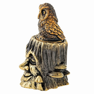 Наперсток из бронзы "Пень с Совушкой" №1508