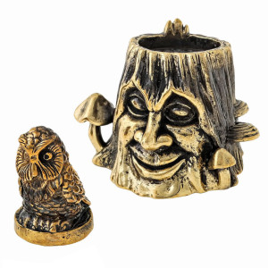 Наперсток из бронзы "Пень с Совушкой" №1508