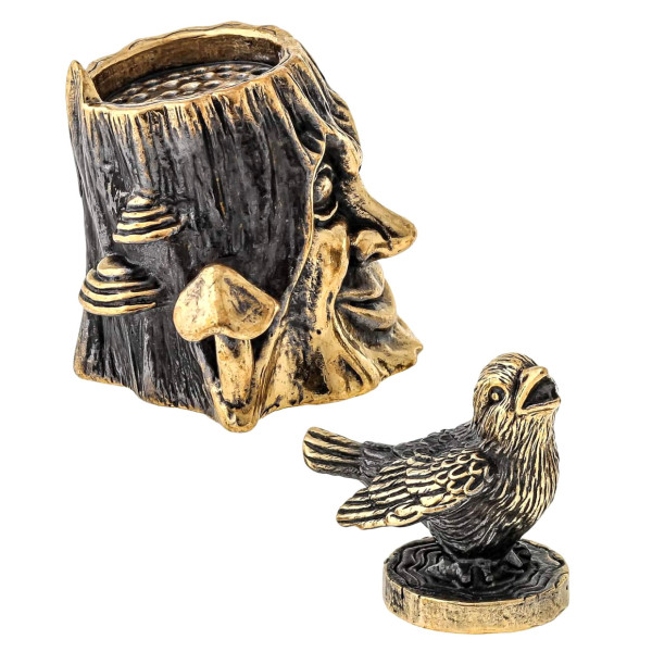 Наперсток из бронзы "Пень с Чижиком" №1564