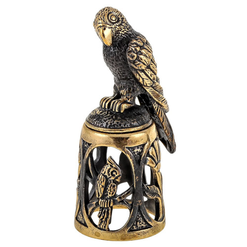 Наперсток из бронзы на магните "Попугай" №1671