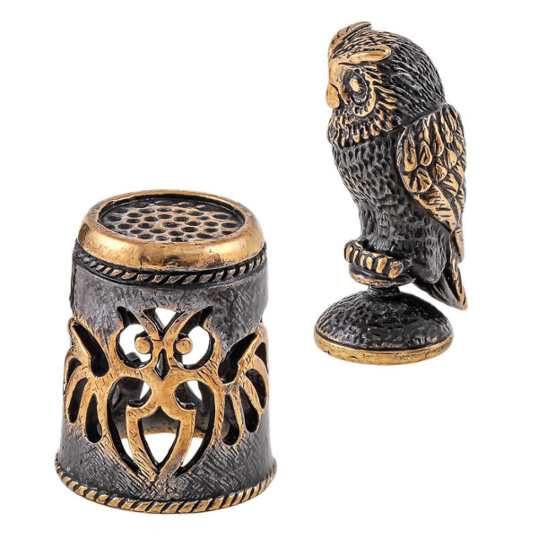 Наперсток из бронзы "Сова с магнитом" №1732