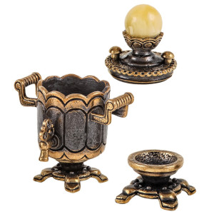 Наперсток из бронзы и янтаря "Самовар" №1733B