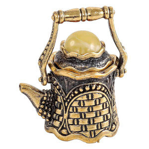 Наперсток из бронзы и янтаря "Чайник Крепость" №1776B