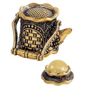 Наперсток из бронзы и янтаря "Чайник Крепость" №1776B