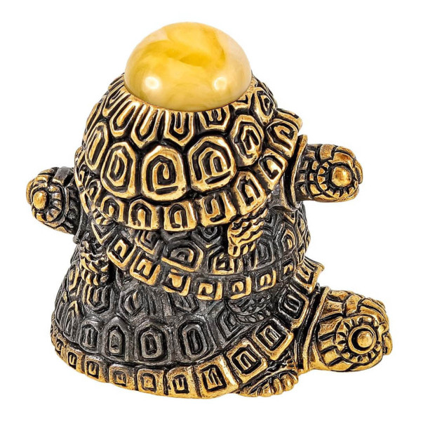 Наперсток из бронзы и янтаря "Черепаха трио" №1874-B Наперсток из бронзы и янтаря "Черепаха трио" №1874-B